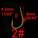 100pcs High Carbon Steel Golden Fishing Hook Size 1# 2# 3# 4# 5# 6# 7# 8# 9# 10# 11# 12# Fishhooks Pack Carp Fishing Tackle