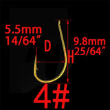 100pcs High Carbon Steel Golden Fishing Hook Size 1# 2# 3# 4# 5# 6# 7# 8# 9# 10# 11# 12# Fishhooks Pack Carp Fishing Tackle