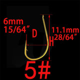 100pcs High Carbon Steel Golden Fishing Hook Size 1# 2# 3# 4# 5# 6# 7# 8# 9# 10# 11# 12# Fishhooks Pack Carp Fishing Tackle