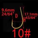 100pcs High Carbon Steel Golden Fishing Hook Size 1# 2# 3# 4# 5# 6# 7# 8# 9# 10# 11# 12# Fishhooks Pack Carp Fishing Tackle