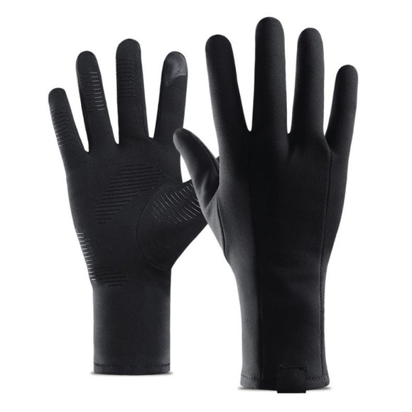Women Men Winter Bike Gloves Thermal Touch Screen Full Finger Cycling Gloves Windproof Long Gloves Black