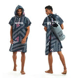 New Fashion Quick Drying Microfiber Print Changing Robe Bath Towel Outdoor Hooded Beach Poncho Towels Swimming Bathrobe Cloak