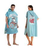 New Fashion Quick Drying Microfiber Print Changing Robe Bath Towel Outdoor Hooded Beach Poncho Towels Swimming Bathrobe Cloak