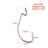 20pcs/lot High-carbon steel fishing hooks 1/0# 2/0# 3/0# 4/0# 5/0# crank hook lure Worm Pesca for Soft Bait Tackle accessories